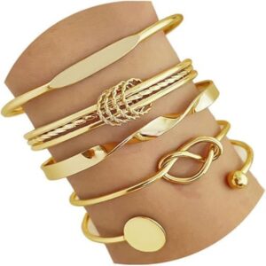Gold Bangle Bracelets Set for Women