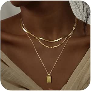TERRIFI Layered Gold and Silver Necklaces for Women