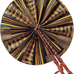 Dupsie's Kwasi African Kente Print Folding Handheld Fan